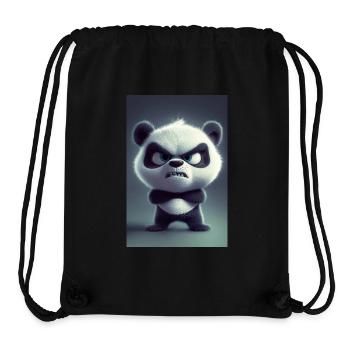 Grumpy Cartoon Panda Mood - Stanley/Stella Recycled Gym Bag - black - Front