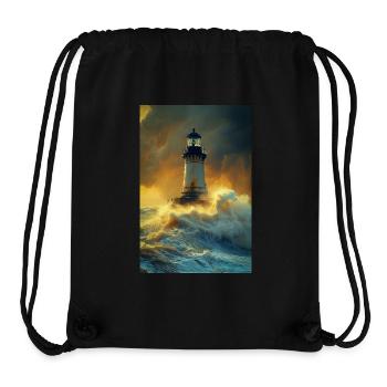 Lighthouse in the Storm - Stanley/Stella Recycled Gym Bag - black - Front