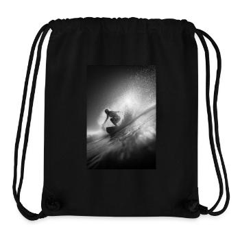 Explosion du surf en noir et blanc - Sac à cordon recyclé Stanley/Stella - noir - Devant