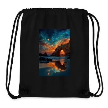 Moonlit Arch Over Ocean - Stanley/Stella Recycled Gym Bag - black - Front