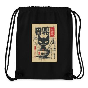 Ramen Katze Poster Kunst - Stanley/Stella recycelter Gym Bag - Schwarz - Vorne