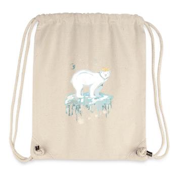 Ours polaire majestueux avec couronne sur banquise - Sac à cordon recyclé Stanley/Stella - blanc naturel - Devant