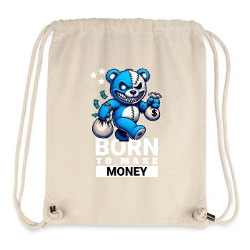 Né pour gagner de l’argent - Sac à cordon recyclé Stanley/Stella - blanc naturel - Devant