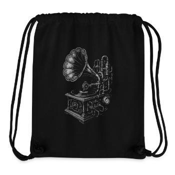 Antike Grammophon-Skizze - Stanley/Stella recycelter Gym Bag - Schwarz - Vorne