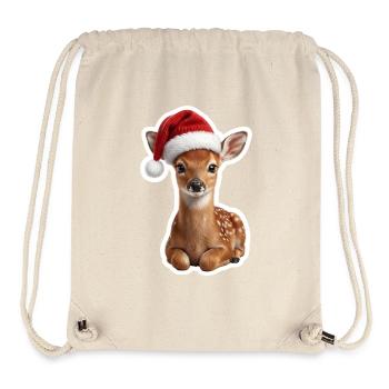 Faon timide dans la forêt de Noël - Sac à cordon recyclé Stanley/Stella - blanc naturel - Devant