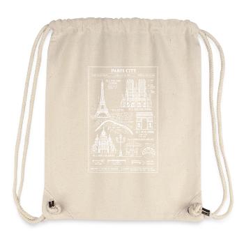 Pariser Stadtsilhouetten-Bauplan - Stanley/Stella recycelter Gym Bag - Naturweiß - Vorne