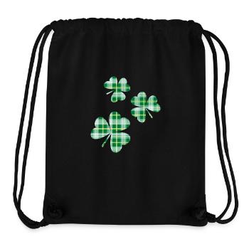 3 Shamrocks en tartan irlandais de la Saint-Patrick - Sac à cordon recyclé Stanley/Stella - noir - Devant