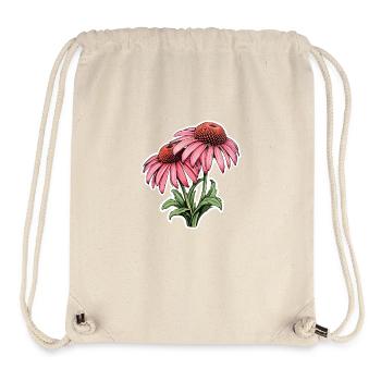 Échinacée 2 Fleurs - Sac à cordon recyclé Stanley/Stella - blanc naturel - Devant