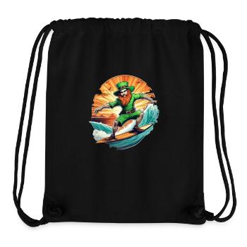 St. Patrick's Day Kleeblatt Surfen - Stanley/Stella recycelter Gym Bag - Schwarz - Vorne