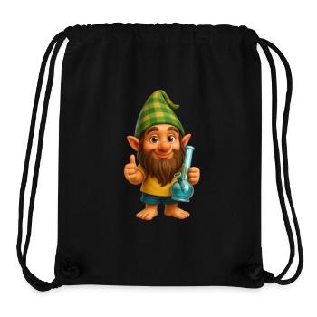 Cooler Zwerg mit Bong Cannabis Weed Marijuana - Stanley/Stella recycelter Gym Bag - Schwarz - Vorne