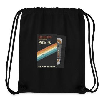 Retour à la VHS des années 90 - Sac à cordon recyclé Stanley/Stella - noir - Devant