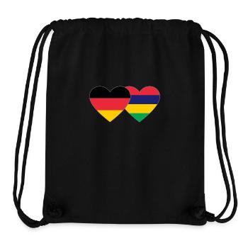 Germany Mauritius Flag Heart - Stanley/Stella Recycled Gym Bag - black - Front