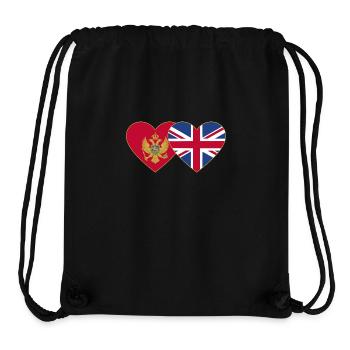 Monténégro Angleterre Drapeau - Sac à cordon recyclé Stanley/Stella - noir - Devant