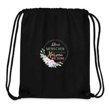 Kleine Menschen brauchen so große Herzen wie deins - Stanley/Stella recycelter Gym Bag - Schwarz - Vorne