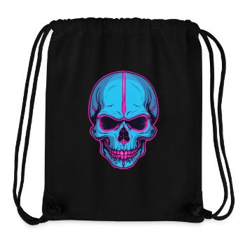 Neon Skull Blaue Schädelflair - Stanley/Stella recycelter Gym Bag - Schwarz - Vorne