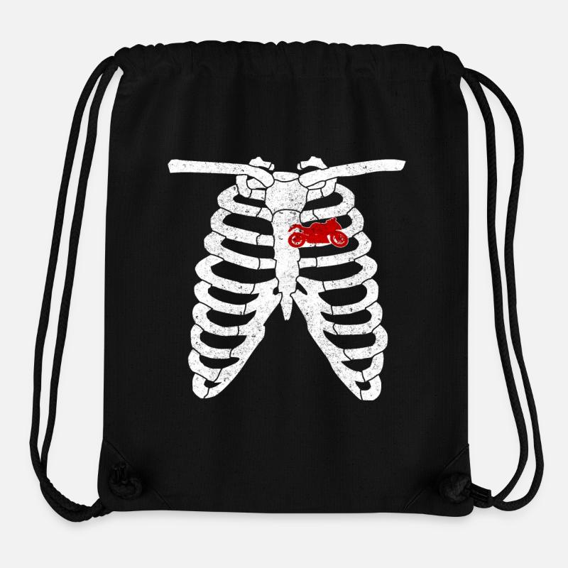 Cadeau de motocycliste de motocycliste de moto - Sac à cordon recyclé Stanley/Stella - noir