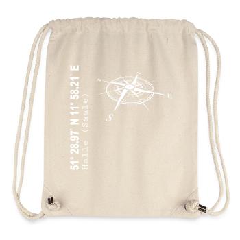 Koordinaten Halle Saale - Stanley/Stella recycelter Gym Bag - Naturweiß - Vorne