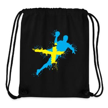 Équipe de handball Suède Lancer Explosion EC Logo icône - Sac à cordon recyclé Stanley/Stella - noir - Devant