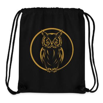 Eule grafisch Eulengrafik - Stanley/Stella recycelter Gym Bag - Schwarz - Vorne