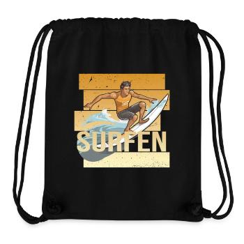 Surfen - Stanley/Stella recycelter Gym Bag - Schwarz - Vorne