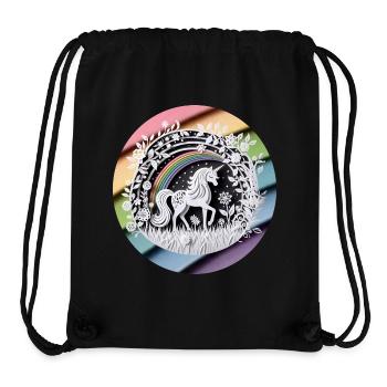 Niedliches Einhorn Regenbogen Scherenschnitt - Stanley/Stella recycelter Gym Bag - Schwarz - Vorne