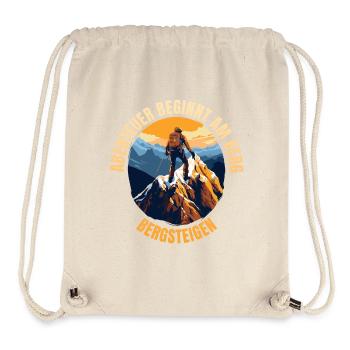 Abenteuer beginnt am Berg - Stanley/Stella recycelter Gym Bag - Naturweiß - Vorne