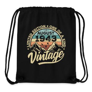 Geburtstag August 1943 Geburtstagsgeschenk August - Stanley/Stella recycelter Gym Bag - Schwarz - Vorne