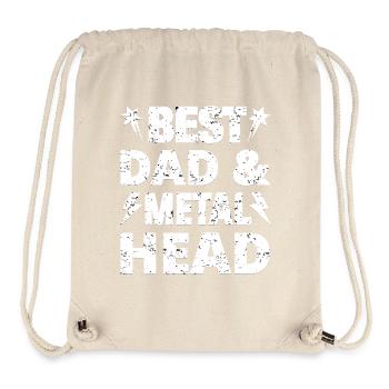 Meilleur papa et tête de métal - Sac à cordon recyclé Stanley/Stella - blanc naturel - Devant
