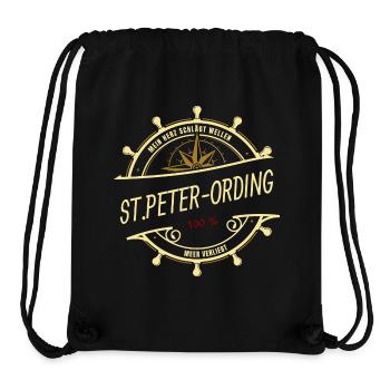 Mein Herz schlägt Wellen - St. Peter-Ording - Stanley/Stella recycelter Gym Bag - Schwarz - Vorne
