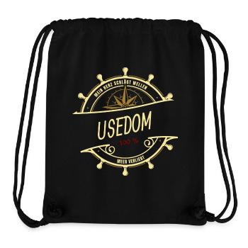 Mein Herz schlägt Wellen - Usedom - Stanley/Stella recycelter Gym Bag - Schwarz - Vorne