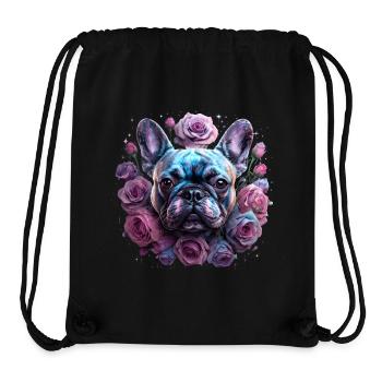 Tête de bouledogue français - Sac à cordon recyclé Stanley/Stella - noir - Devant