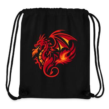 Tribal Drache Flammenrot Tattoo Stil - Stanley/Stella recycelter Gym Bag - Schwarz - Vorne
