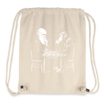 Darwin spielt Schach mit dem Affen – Evolutionsspiel - Stanley/Stella recycelter Gym Bag - Naturweiß - Vorne