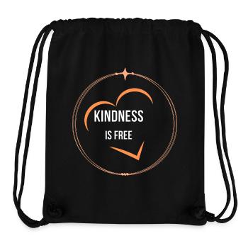 Freundlichkeit ist kostenlos Herzkreis minimales T-Shirt - Stanley/Stella recycelter Gym Bag - Schwarz - Vorne
