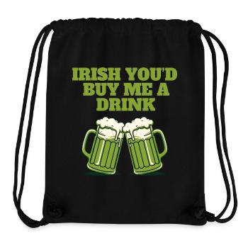 Irlandais Tu m’offrirais un verre - Sac à cordon recyclé Stanley/Stella - noir - Devant