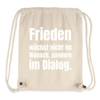 Dialog für Frieden Zitat Design - Stanley/Stella recycelter Gym Bag - Naturweiß - Vorne