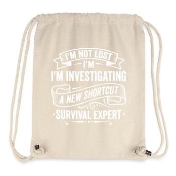 Expert en survie – Conception de blagues I’m Not Lost - Sac à cordon recyclé Stanley/Stella - blanc naturel - Devant