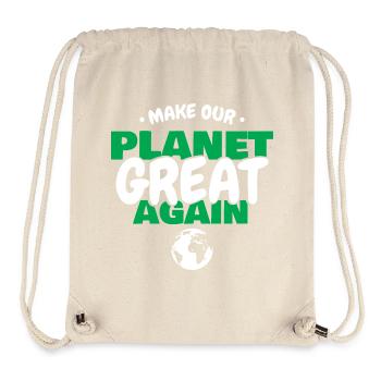 Faire de la planète verte à nouveau écologie Art de la Terre - Sac à cordon recyclé Stanley/Stella - blanc naturel - Devant