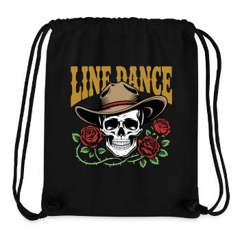 Line Dance Skull & Roses - Stanley/Stella recycelter Gym Bag - Schwarz - Vorne