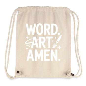 Wortkunst Amen Pinsel Tee - Stanley/Stella recycelter Gym Bag - Naturweiß - Vorne