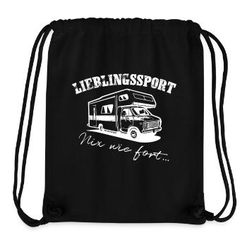 Favorite sport – Let's go on... Camper - Stanley/Stella Recycled Gym Bag - black - Front