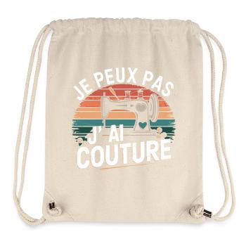 La Couture, Ma Passion - Look Vintage Authentique - Sac à cordon recyclé Stanley/Stella - blanc naturel - Devant