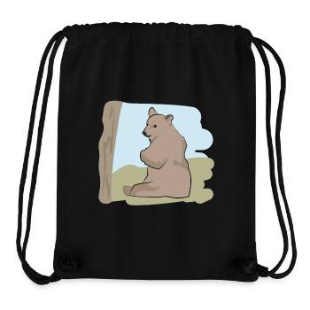 Illustriertes Design mit Bär - Stanley/Stella recycelter Gym Bag - Schwarz - Vorne