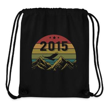2015 Jahrgang Geburtstag 2015 Retro Geschenkidee - Stanley/Stella recycelter Gym Bag - Schwarz - Vorne