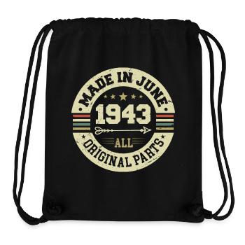 Juni 1943 Geburtstagsgeschenk Juni 1943 Juni 1943 - Stanley/Stella recycelter Gym Bag - Schwarz - Vorne