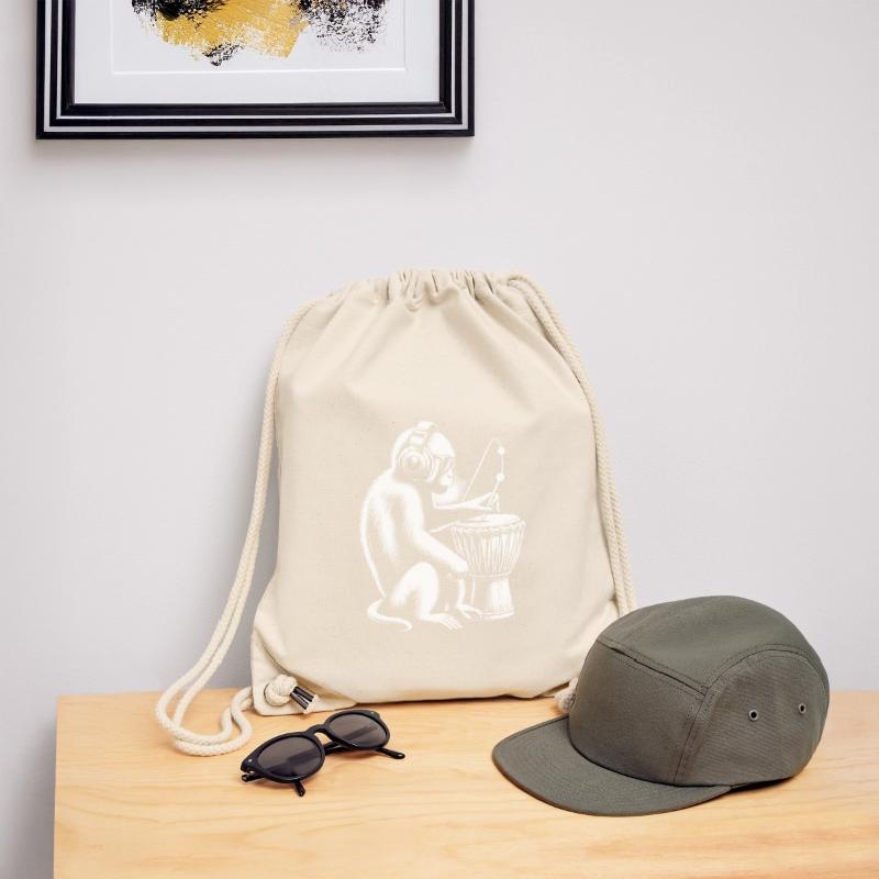 Affe mit Djembe - Djembe-Virtuose Stanley/Stella recycelter Gym Bag