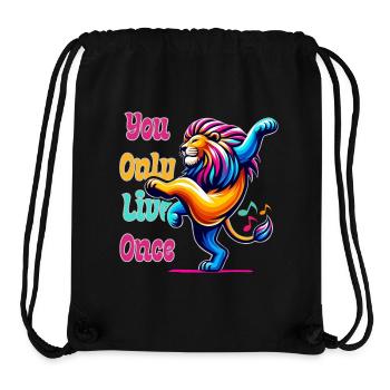 Fröhlicher Löwe - Stanley/Stella recycelter Gym Bag - Schwarz - Vorne