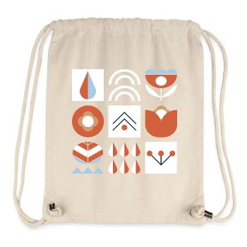 Geometrische Naturgrafik - Stanley/Stella recycelter Gym Bag - Naturweiß - Vorne