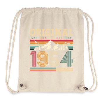 70e anniversaire Original juin 1954 Né en 1954 - Sac à cordon recyclé Stanley/Stella - blanc naturel - Devant