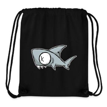 DRÔLE de REQUIN. STYLE BANDE DESSINÉE POUR L’ÉTÉ, LA PLAGE, LA MER - Sac à cordon recyclé Stanley/Stella - noir - Devant
